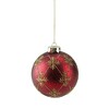 Northlight Glittered Snowflake Glass Ball Christmas Ornament - 3.25" - Burgundy Red and Gold - 2 of 3