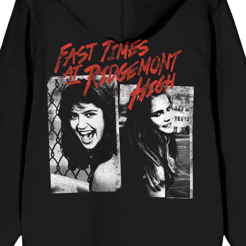 Fast Times At Ridgemont High Stacy & Linda Photo Art Long Sleeve Black Adult Zip-Up Hoodie, 4 of 5