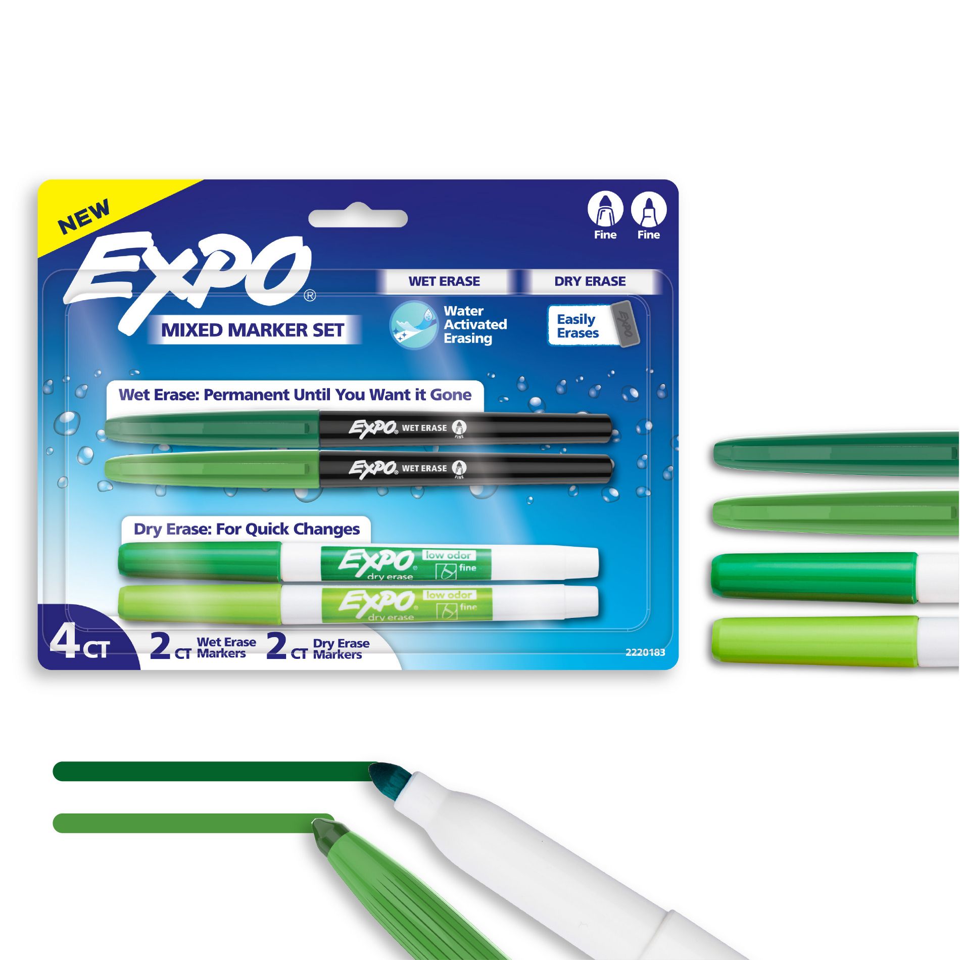 Expo 4ct Asst Dry Erase Marker Green