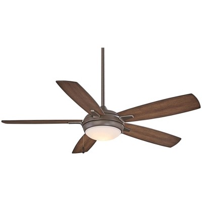 54" Minka Aire Rustic Indoor Ceiling Fan with LED Light Oil Rubbed Bronze Dark Pine Opal Glass for Living Room Kitchen Bedroom