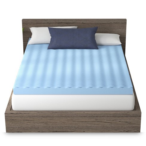 Lucid Comfort Collection 3 in. Gel and Aloe Infused Memory Foam Topper - Twin XL, Blue