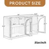 4-Door Large Storage Sideboard Buffet Cabinet with Glass Doors, Arched Cabinet with Adjustable Shelves- Leovsnove - 3 of 4