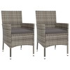 vidaXL Patio Bistro Set with Cushions Outdoor Wicker Furniture Poly Rattan - Dark Gray - 3 of 4