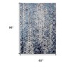 HomeRoots 5' X 8' Blue Ivory And Gray Geometric Distressed Area Rug - 3 of 3