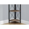 Vynxaria 60" Corner Etagere Bookshelf - Modern 4-Tier Bookcase with Brown Finish - 3 of 4