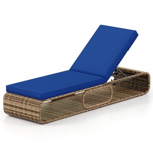 Gymax Chaise Lounge Chair w/ Adjustable Backrest Cushion & Storage Outdoor - 1 of 4