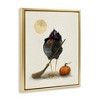Stupell Industries Halloween Black Bird Witch Framed Floater Canvas Wall Art - 3 of 4