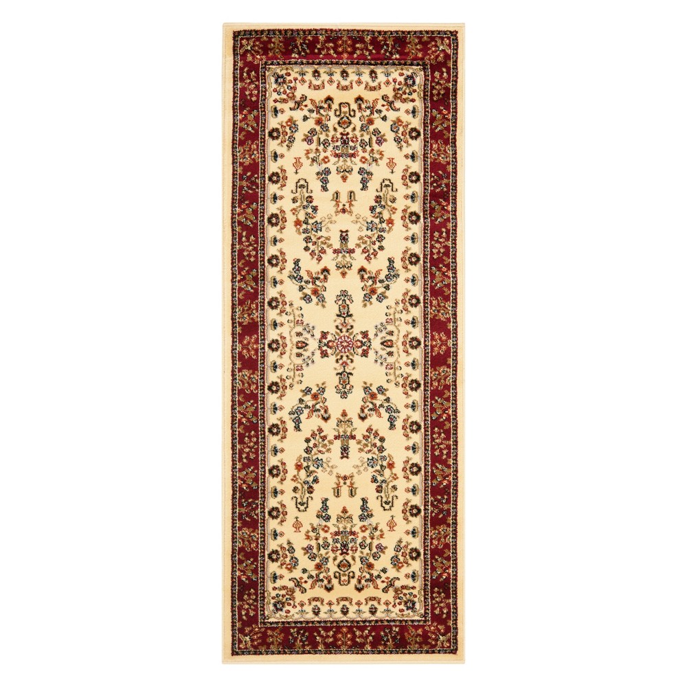 2'3inx6' Cleo Floral Loomed Rug Ivory/Red - Safavieh