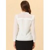 INSPIRE CHIC Women's Swiss Dots Long Sleeve Ruffled Work Office Chiffon Blouse - 4 of 4