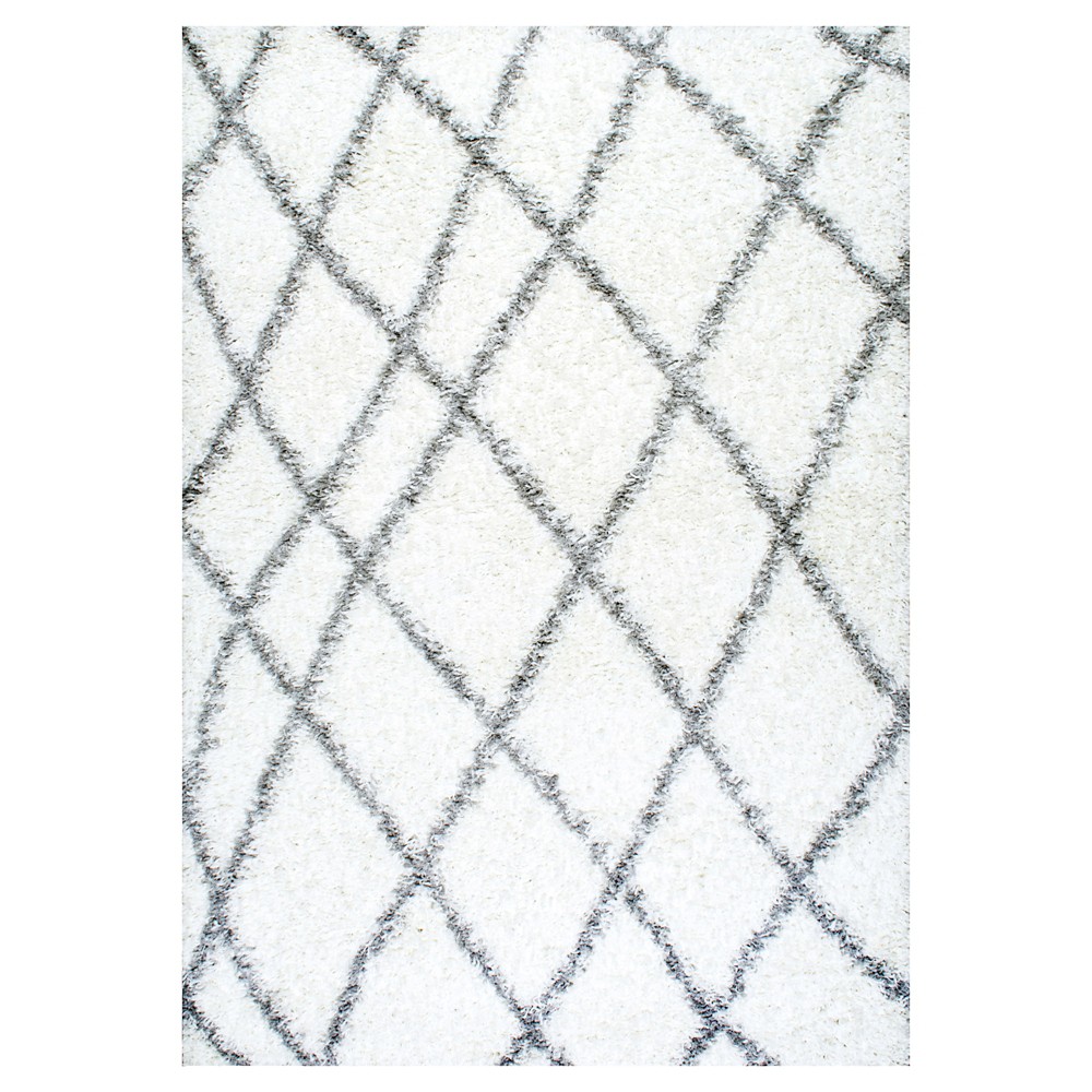 nuLOOM Alvera Easy Shag Area Rug - White (5' 3in x 7' 6in)