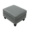 Benito 26.5" Wide Contemporary Genuine Leather Ottoman for Living Room | ARTFUL LIVING DESIGN - 4 of 4