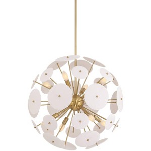 Possini Euro Design Possini Euro Shelly 23 1/2"W Gold and White Ceramic 8-Light Pendant - 1 of 4