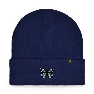 Dalix Butterfly Embroidered Beanie Insect Warm Winter Knit Hat for Women - 1 of 4
