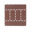 Syemin Carpet Tiles 44PCS H Style Balcony Deck Tiles, DIY Interlocking Deck Floor Tiles, Patio Tiles for Porch Poolside, Backyard, Brown, 12"*12"*0.8" - 2 of 4
