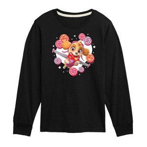 Boys' - Paw Patrol - Skye Conversation Hearts Long Sleeve Graphic T-Shirt - 1 of 4