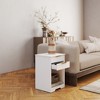 ChicFurnit Nightstands Modern End table Nightstand Side Table Bedside Table with Open Shelf and Drawer Storage for Bedroom, White, 15.8"*13.8"*22.8" - 2 of 4