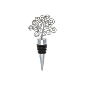 Unique Bargains Bottle Stoppers Patterned Heart Zinc Alloy PTR Black Silver Tone 1 Pc - 1 of 3