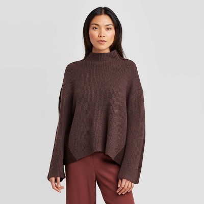 mock neck sweaters womens