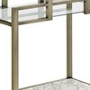 Royal Hampton 2 Tier Serving Cart with Faux Marble and Metal Frame, Silver - 2 of 4