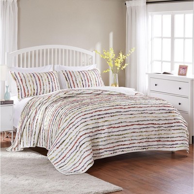 Greenland Home Fashion Bella Ruffle Quilt & Sham Set 2-Piece, Multicolor - Twin