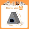 FONTOI Cat House Triangles Cats Shelter Feral with Escape Door of Cat Pattern Indoor Outdoor Easy Install Clean Balcony, Gray, 23.82"*25.59"*25.67" - 3 of 4