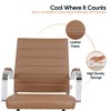 LeisureMod Benmar Guest Office Chair, Ribbed Leather Upholstery with Chrome Arms and Sled Base, Modern Desk Seating for Home or Conference Room - 4 of 4