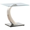 24" Rectangular End Table with Satin Glass Top and Black Metal Base ¨C Ideal for Modern Spaces - 2 of 4