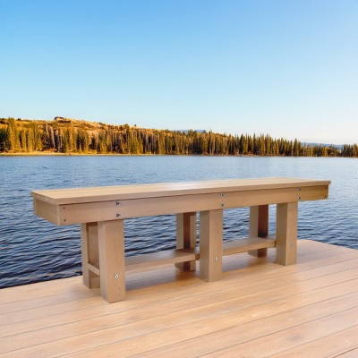 Outdoor Patio Backless Bench,Rectangle Outdoor Bench,Patio Bench With Slatted Seat,Outdoor Furniture -Maison Boucle