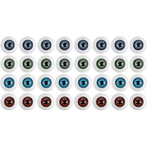 Genie Crafts 16 Pairs Plastic Doll Eyes, Hollow Fake Eyes Eyeballs for Crafts, Sewing Embellishments, Doll Making, Halloween Props, 20mm - 1 of 4