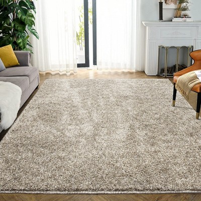 Modern Solid Fluffy Area Rug Soft Shag Plush Carpet For Living Room ...