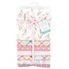 Hudson Baby Infant Girl Cotton Flannel Receiving Blankets Bundle, Pink Tulips, One Size - 2 of 4