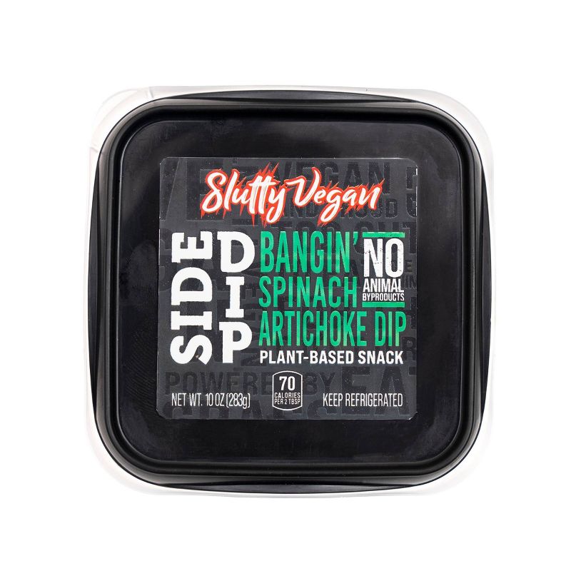 Slutty Vegan Side Dip Bangin&#39; Spinach Artichoke Plant Based Snack - 10oz, 1 of 5