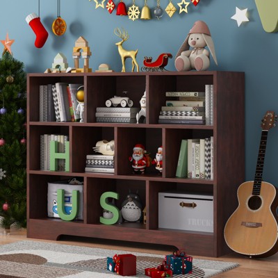 Book Shelf, Cubes Storage Organizer, Freestanding Bookshelf Cube Shelf for Bedroom, Living Room, 3-Tier Open Bookshelf Wooden Bookcase