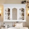 MOEPISY Bathroom Storage Cabinet with Mirror Door and Shelves, Wall Mounted Bathroom Cabinet with Glass Doors - 3 of 4