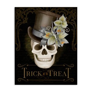 Stupell Industries Trick Or Treat Skeleton Skull Canvas Art - 1 of 4