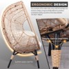 Whisen 37.4 in. W 1-Person PE Wicker Patio Egg Chair Patio Swings Chair with Cushion - Natural - 3 of 4