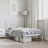 vidaXL Metal Bed Frame with Headboard White 39.4 in.x74.8 in. Twin - 3 of 4