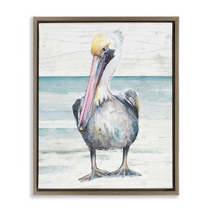Stupell Industries Pelican Bird Standing on Beach, 25" x 31" - 1 of 4