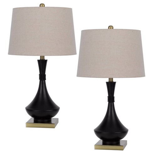 2pk Pedestal Base Metal Table Lamps In Plated Antique Gold/brass - Fangio  Lighting : Target