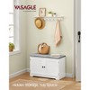 3-Tier Shoe Storage Bench with Cushion, 31.9 Inch Entryway Seat with Adjustable Shelves and Doors, Cloud White - 2 of 4