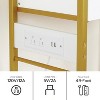 Hachikiko 5-Tier Bookshelf with Charging Station & Drawer - Gold Metal Frame, Tempered Glass Shelves, Easy Assembly, (23.6"L x 11.8"W x 63"H) - 4 of 4