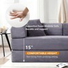 Dolonm Foldable Convertible Sofa Bed, Boneless Compression Mattress, Corduroy Sofa with Fixed Frame, Used for Living Room, Bedroom, and Office,Grey - 4 of 4