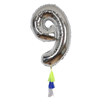 Meri Meri - Fancy Number Balloon 9 - Balloons and Balloon Accessories - 1ct