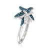 Ross-Simons 0.25 ct. t.w. Blue and White Diamond Starfish Ring in Sterling Silver - 3 of 4