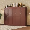Full Size Murphy Wall Bed with Built-In Wardrobes, Space-Saving Foldable Wooden Platform Bedframe for Guest Room or Bedroom-The Pop Home - 3 of 4