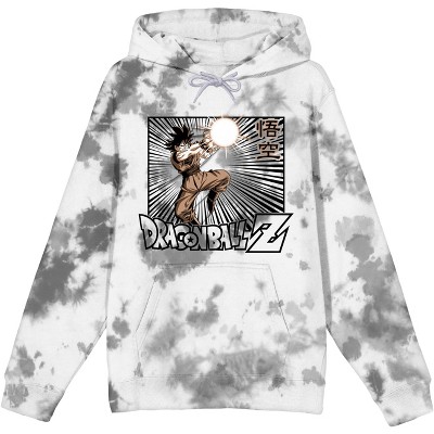 Dragon Ball Z Goku Kamehameha Blast Men's Black and White Cloud Wash Sweatshirt