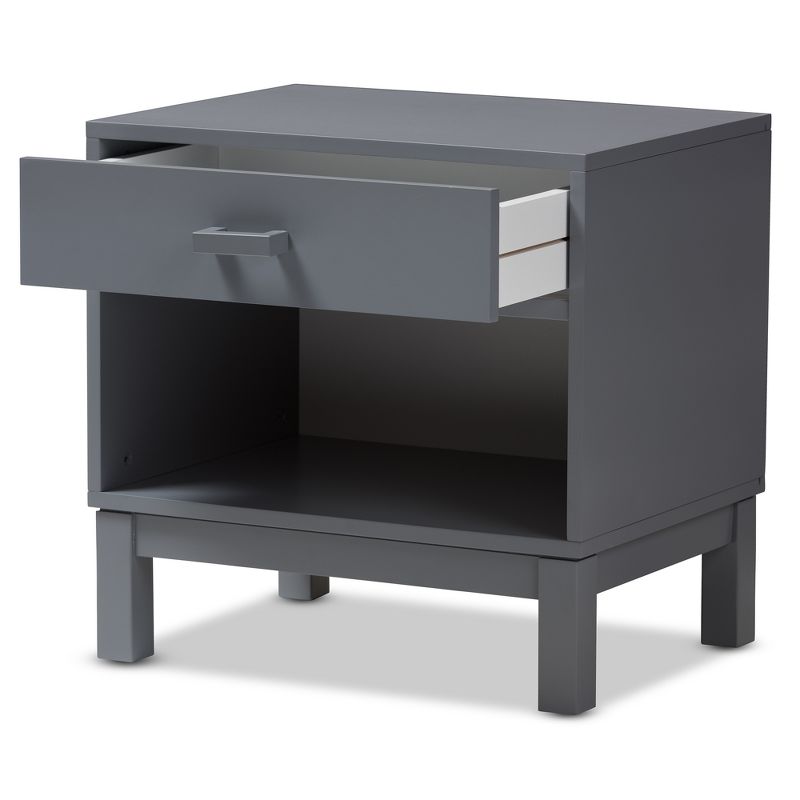 Deirdre Modern and Contemporary Wood 1 Drawer Nightstand - Baxton Studio, 4 of 12