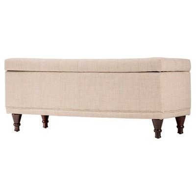 Hartley Tufted Linen Benches - Beige - Inspire Q