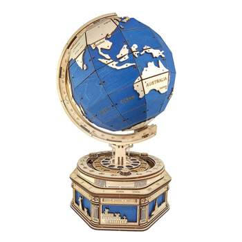 MindWare Gearjits: Globe – Wooden 3D Building Puzzle for Teens & Adults – DIY Construction Model – Great STEAM Gifts for Ages 12+