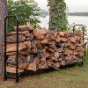 Sunnydaze Indoor/Outdoor Powder-Coated Steel Fire Pit or Fireplace Firewood Log Rack Holder - 8' - Black - 2 of 4